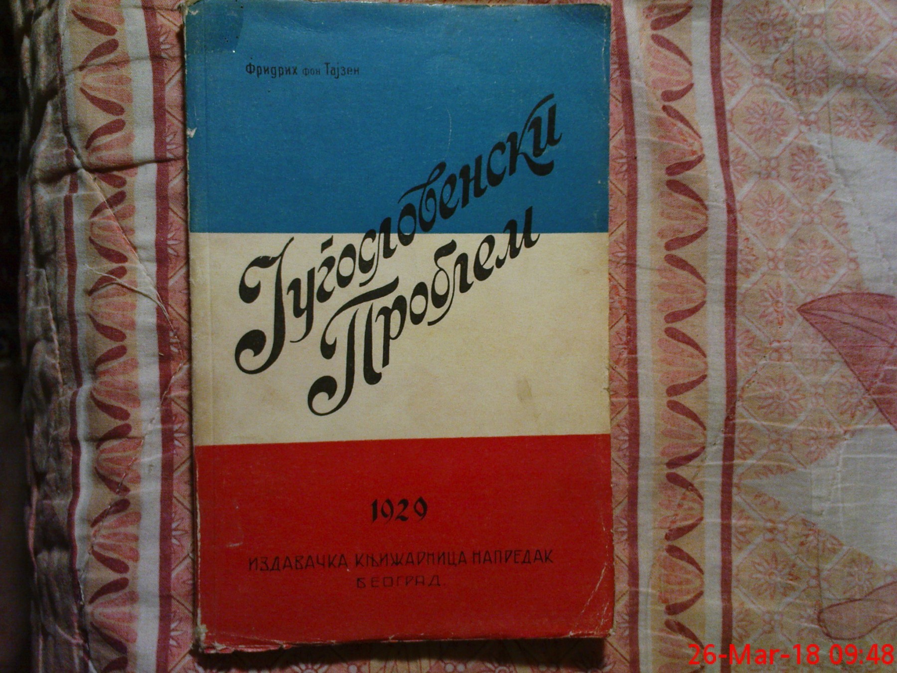 JUGOSLOVENSKI PROBLEM — studija o balkanskoj politici, sa kartom (Napredak, Beograd 1929) — Fridrih fon Tajzen, antikvarna knjiga
