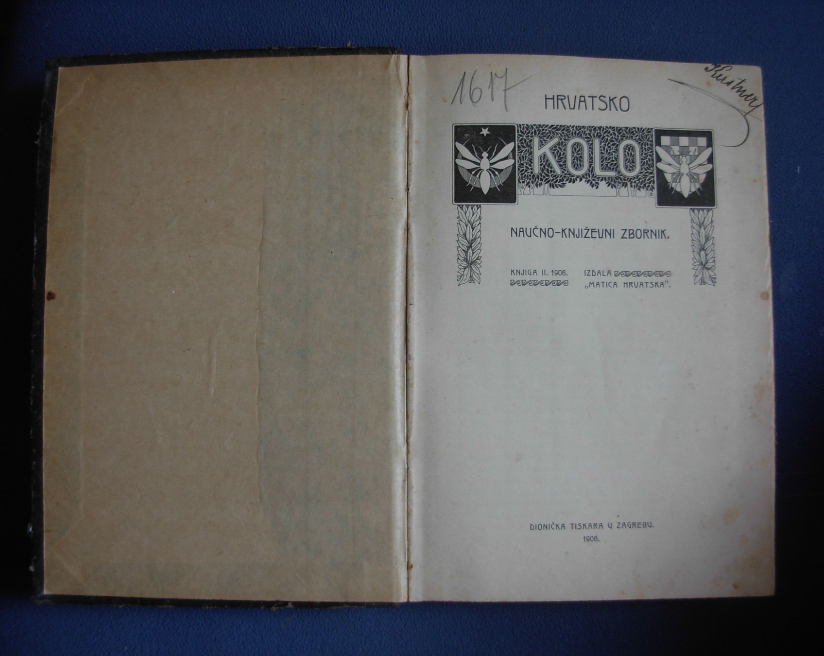 HRVATSKO KOLO, knjiga II — naučno-književni zbornik (Matica hrvatska, 1906) — Matica hrvatska, antikvarna knjiga