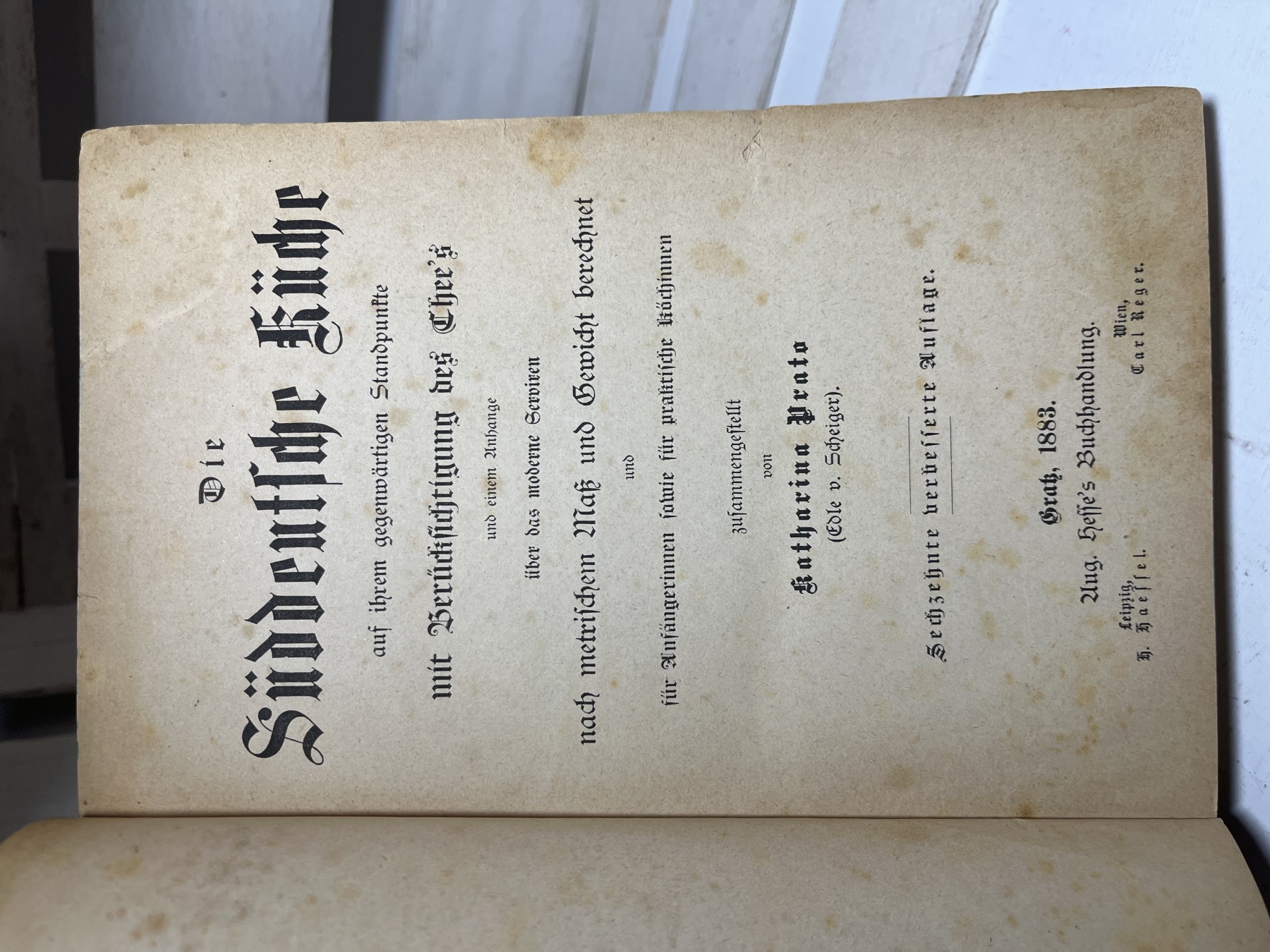 Die Süddeutsche Küche — južnonemačka kuhinja (1883)