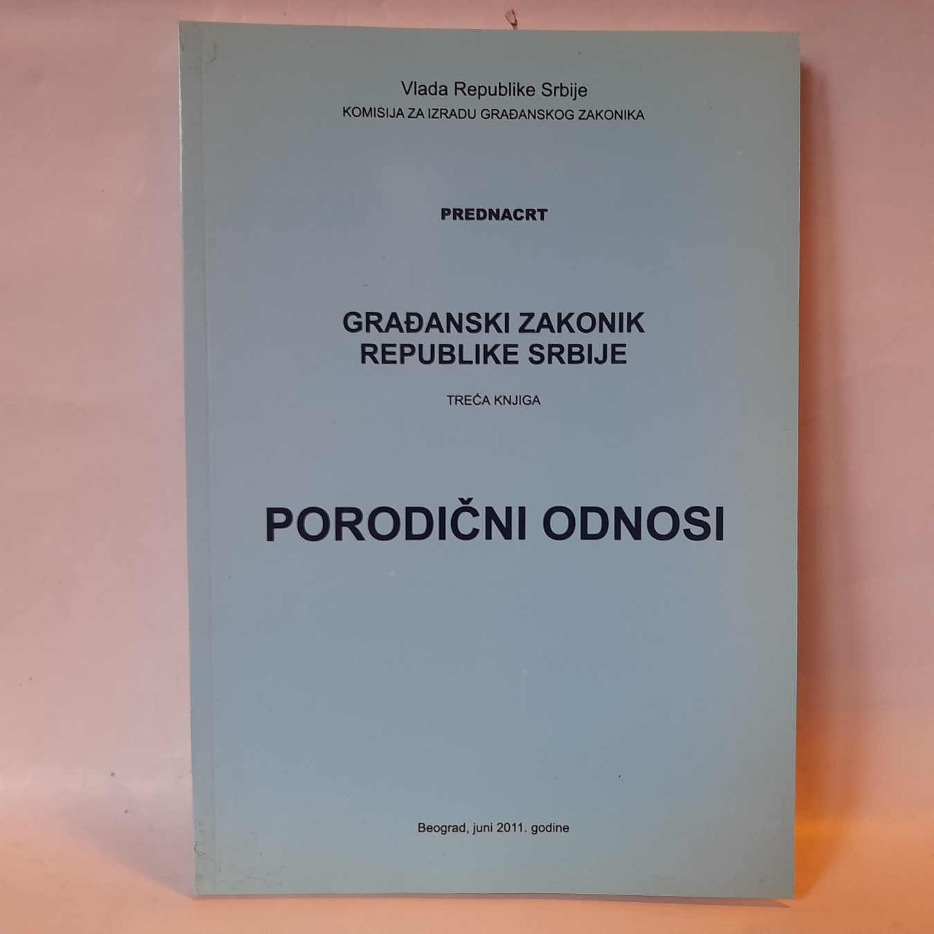Porodični odnosi: Građanski zakonik RS