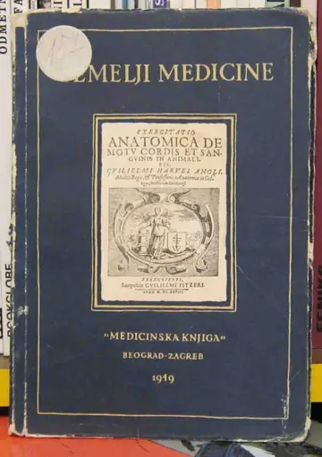 Temelji medicine 4 — William Harvey i otkriće krvnog optoka — William Harvey, antikvarna knjiga