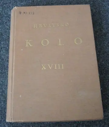 Hrvatsko kolo XVIII — književno-naučni zbornik (Matica hrvatska 1937) — Uredili B. Livadić i F. Jelašić, antikvarna knjiga