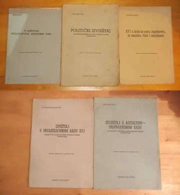 V kongres KPJ 1948 — komplet od pet referata — Tito, Ranković, Đilas, Kardelj, Kidrič, antikvarna knjiga