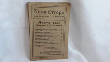 NOVA EVROPA — knjiga XIV, broj 9 i 10 (dvobroj) (11. novembar 1926) — Mikelanđelo, Meštrović o Mikelanđelu — Milan Ćurčin (urednik), antikvarna knjiga