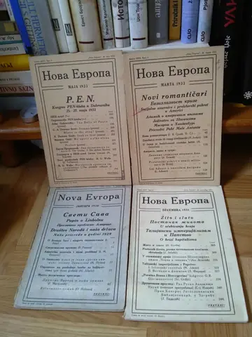 NOVA EVROPA 1922—1933 — DEVET BROJEVA (Isidora Sekulić, Vels, Kroče, Aleksandar Blok, PEN klub) — Milan Ćurčin (urednik), antikvarna knjiga