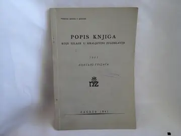 Popis knjiga koje izlaze u Kraljevini Jugoslaviji — 1941, siječanj—veljača (Zagreb 1941) — Bibliografski popis, antikvarna knjiga
