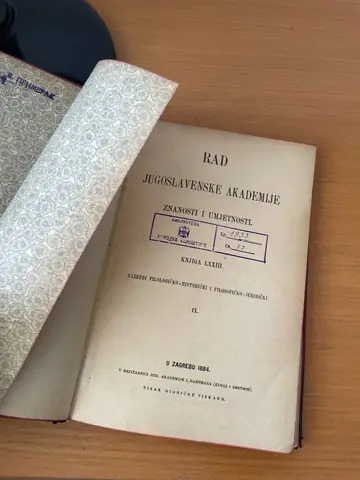 Rad Jugoslavenske akademije znanosti i umjetnosti 1884., polovna knjiga