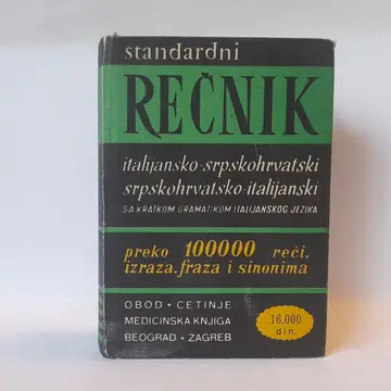 Rečnik italijansko-srpskohrvatski i srpskohrvatsko-italijanski, polovna knjiga