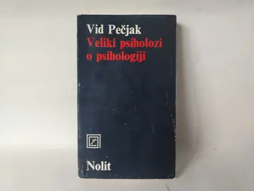 Veliki psiholozi o psihologiji — Vid Pečjak, polovna knjiga