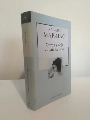Sutra u boju misli na mene — Havijer Marija, polovna knjiga